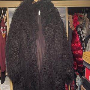 Black mongolian coat